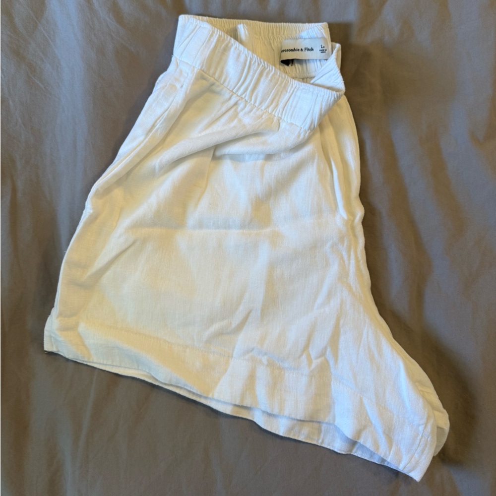 Abercrombie high rise linen shorts